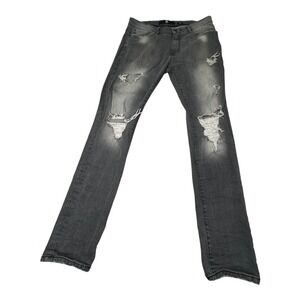 Jordan Craig Sean Gray Distressed Ripped Jeans Men's Size 34x32